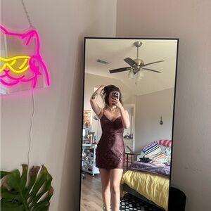 La Hearts Burgundy Mini Dress